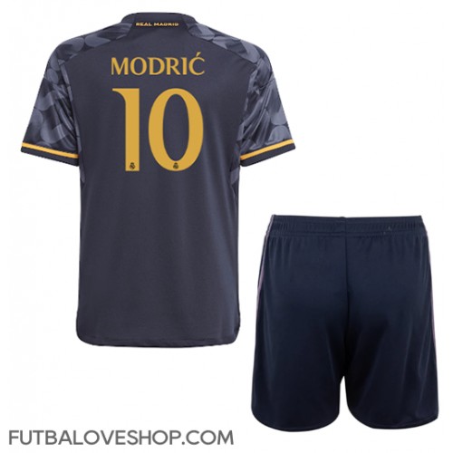 Dres Real Madrid Luka Modric #10 Preč pre deti 2023-24 Krátky Rukáv (+ trenírky)
